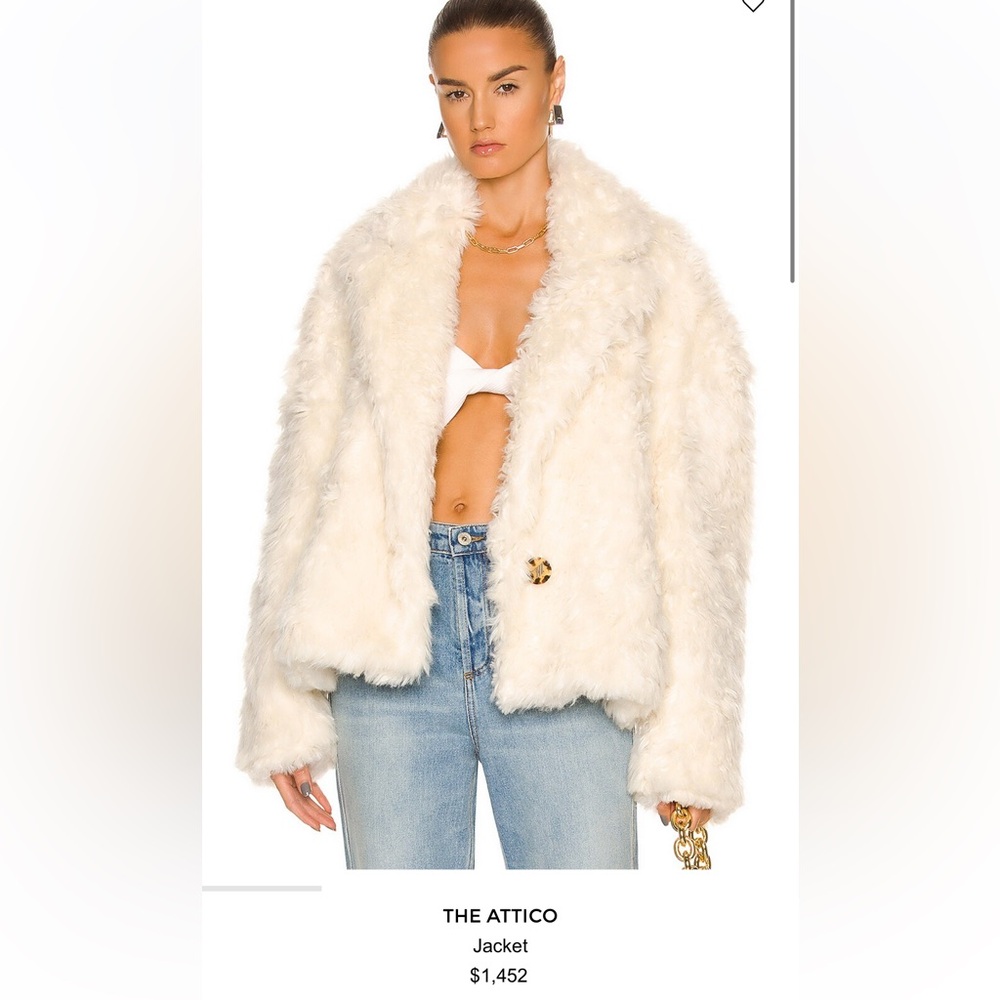 The Attico Cream Faux Fur Teddy Jacket